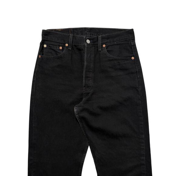 VTG 90s Levi's 501 Jeans Straight Leg Button Fly Black Made In USA 30x30 - Picture 2 of 8